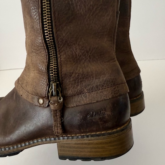 Clarks Kelpie Blaze Brown Leather Girls Winter Boot Child’s Size 1.5 - Picture 5 of 8